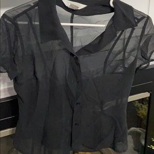 Express black sheer shirt